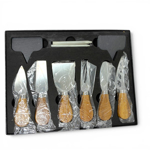 Unbranded Couteau de fromage en acier inoxydable Slicer ensemble marqueur d'ardoise 10 Pcs