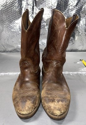 Durango Boots Womens Size 11EE Brown Leather Western Pull On Workwear Cowboy