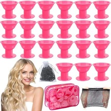 10pcs Heatless Hair Curlers No Heat Hair Rollers Soft Silicone Curls Sleeping La