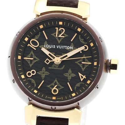 LOUIS VUITTON Tanbur slim QA137 Brown Dial Quartz Ladies Watch_896004