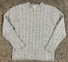 Vintage Ireland  s Eye Men  s Sweater Wool Pullover Gray Sz Small Made In Ireland