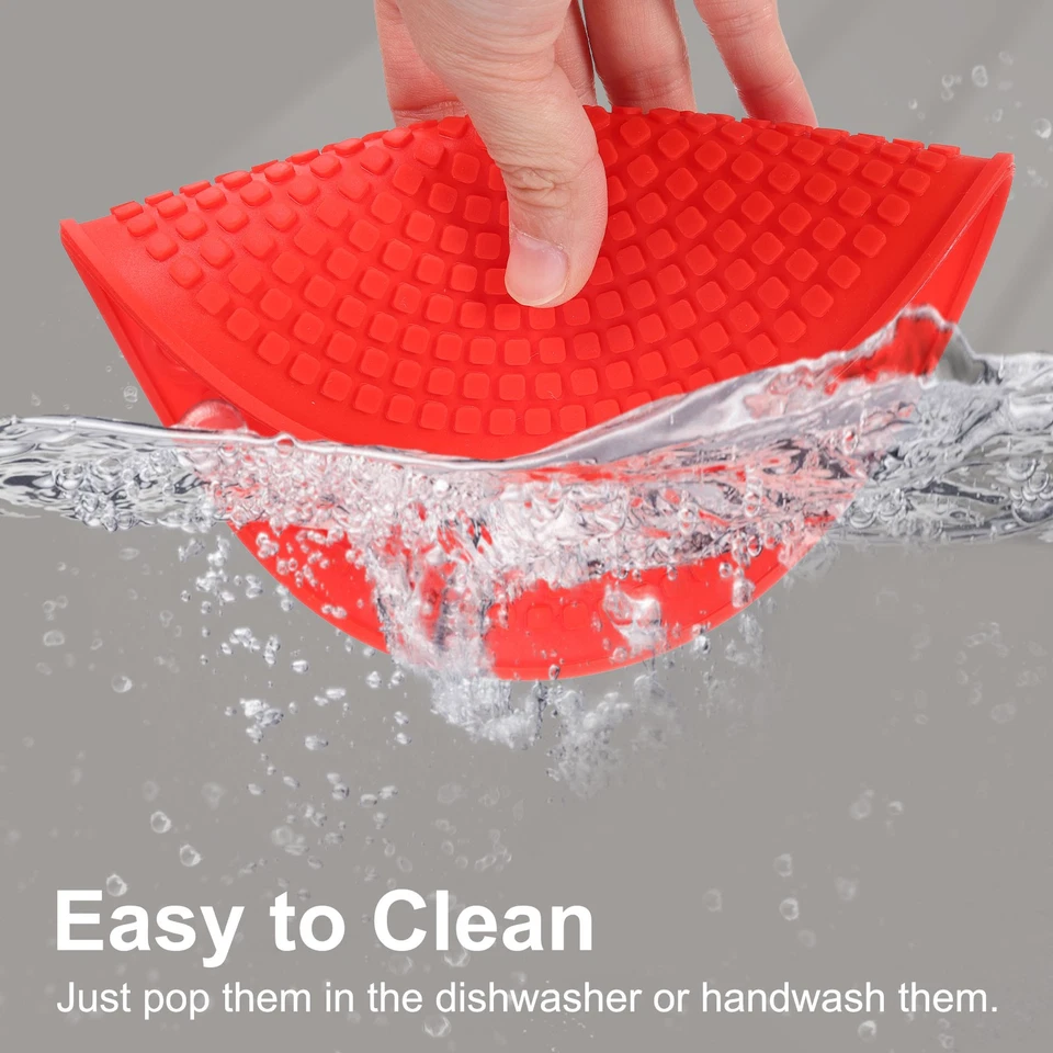 2 Piezas Alfombrillas Trivets Silicona, Soportes Redondos para Ollas Calientes de 9" con Agujero para Colgar (Naranja) Foto 4 de 4