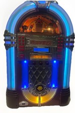 Jukebox Table Top FM Radio CD Player Table Top Brown Needs TLC Working Retro