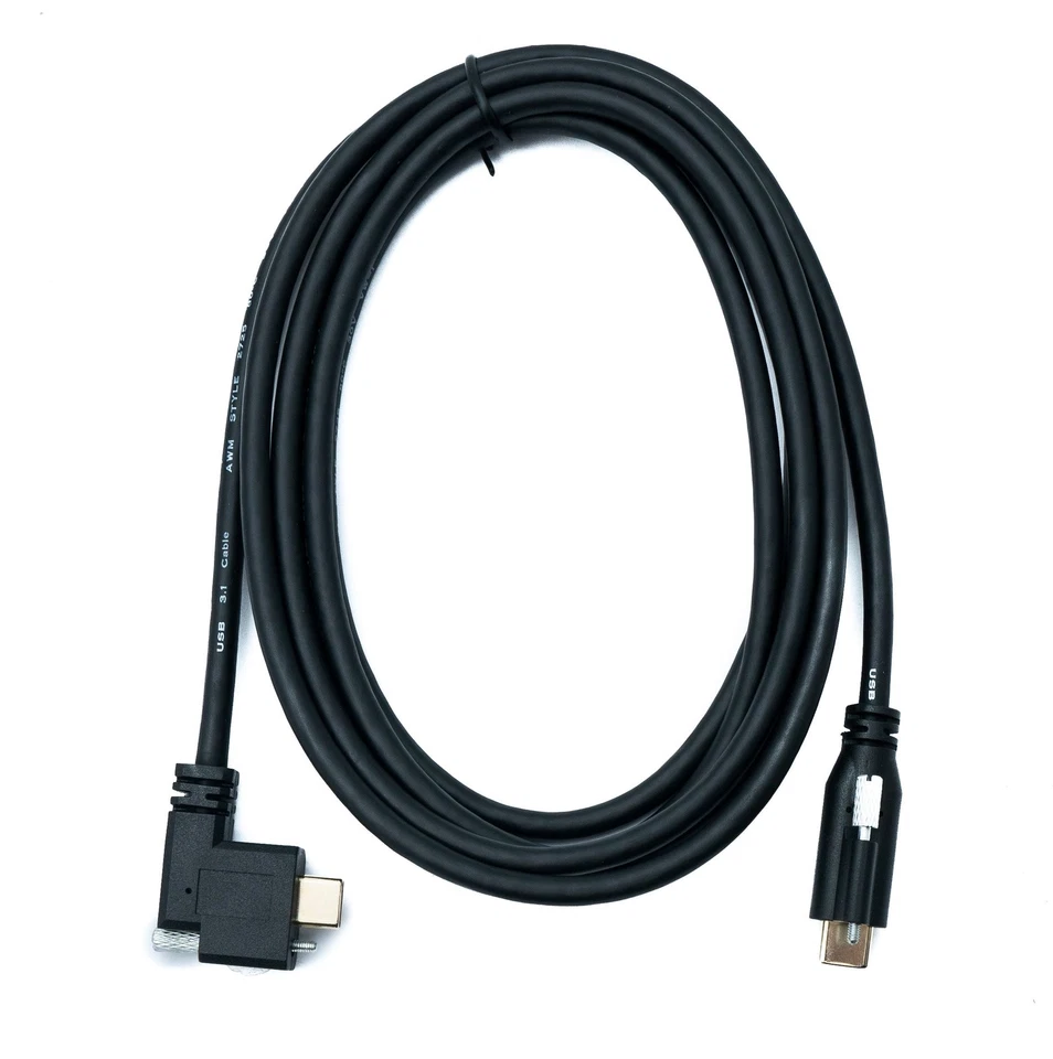 SYSTEM-S USB 3.1 Gen 2 Kabel 200 cm Typ C Stecker zu Stecker Single Screw Winkel - Bild 2 von 4