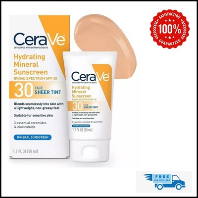 CeraVe Moisturizing Mineral Sunscreen Face Sheer Tint, SPF 30 50ml