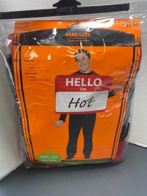 2009 Men's Halloween Costume Tunic ''Hello I'm Hot'' Name Badge Adult One Size New