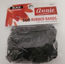Annie 3158 Rubber Bands Asst Size 500Ct Black New In Package