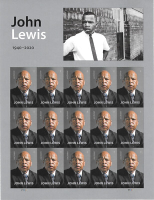 Scott #5801a IMPERFORATE (NO DIE-CUT) John Lewis Pane of 15, MNH
