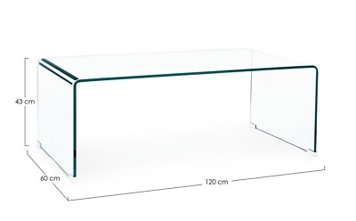 MODERN IRIS DESIGN RECTANGULAR GLASS LIVING ROOM SOFA TABLE