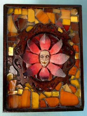  Halloween Mosaic Scary Monster 3D Flower Jewelry Box Juxly Art Hand Crafted 