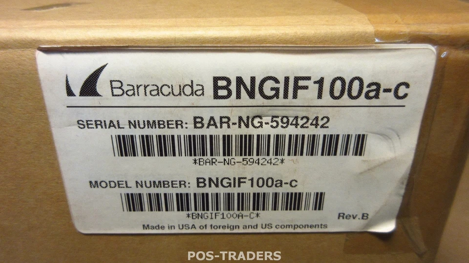 Barracuda Networks BNGIF100A-C NG Firewall F100, Cold Spare 300Mbit NEW NEU - Image 2 of 2