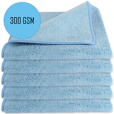 5x Detailzone Mikrofaser Polier Tuch Spezial Innenraumtuch blau 300gsm 40x40cm