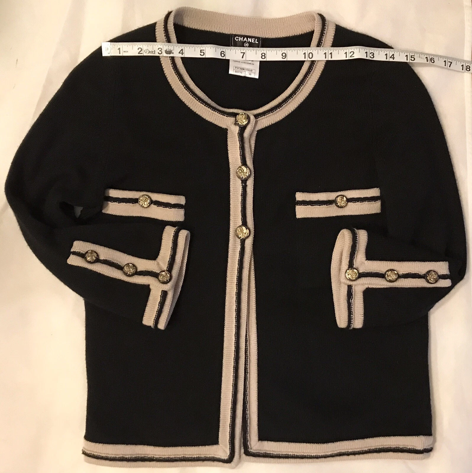 GIACCA CARDIGAN PIÙ WANTED CHANEL 10C VENEZIA NERO CASHMERE 36 ICONICA