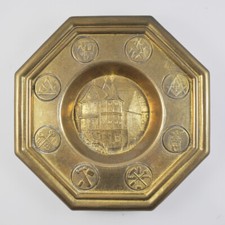 Talerz ścienny - Solidny mosiądz - Talerz - Znak rzemieślniczy - Znak cechowy - Gildia