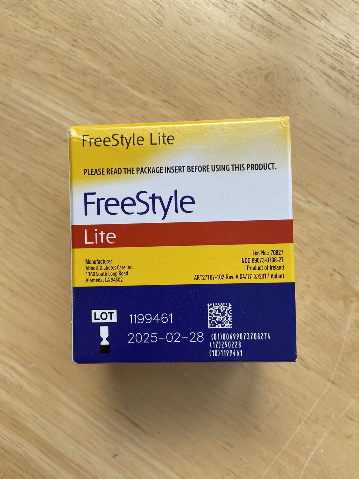 Freestyle Lite Blood Glucose Test Strips 100 Count Expire 02/28/25