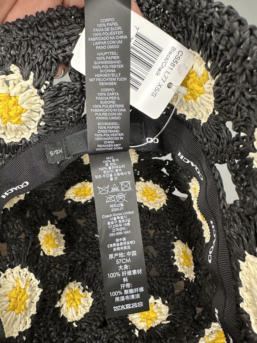 New Coach Daisy Crochet Bucket Hat Size XS/S | eBay display picture 3