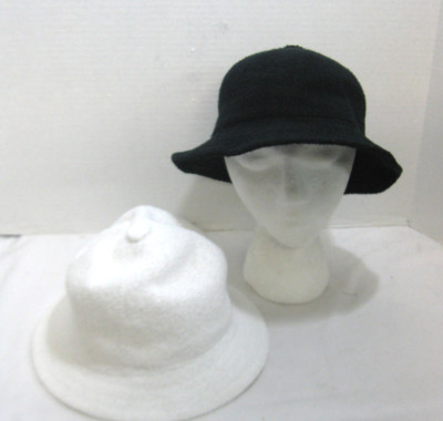 Lot of Women's Knit Cloche Bucket Hat Black White Brimmed