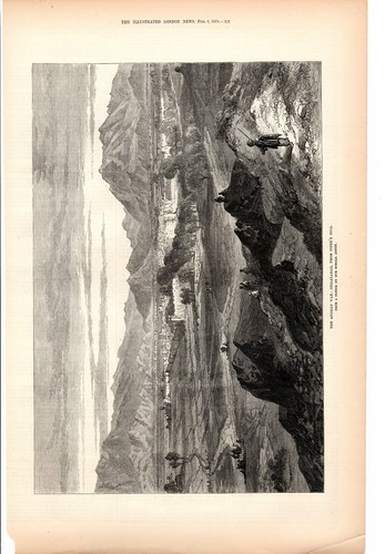Impresión artística antigua 1879 la guerra afgana Jellalabad del paisaje de Piper's Hill - Imagen 2 de 2