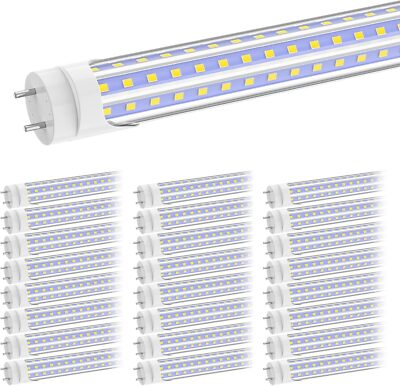 60W T8 4FT LED Tube Lights 6000K D-Shaped G13 4 Foot LED Shop Light Bulbs Bi-Pin