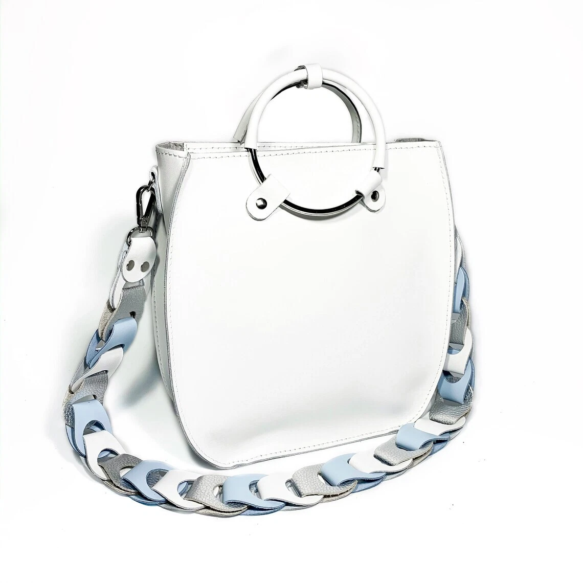 COACH Borsa a mano donna VERA pelle bianca borsetta tracolla