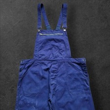 mens vintage Herringbone twill blue cotton French work dungarees, W41