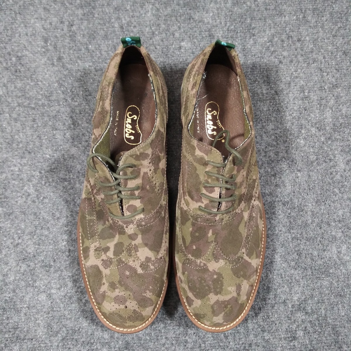 Leather Snobs Scarpe Snobs Shoes Mens Sz EU 45 US Wingtip Camo