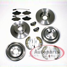 Bremsscheiben Beläge vorne + Bremstrommel Zubehör Satz hinten für Fiat Seicento