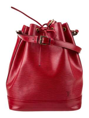 LOUIS VUITTON Vtg Epi Noe Red Leather Large Bucket Crossbody