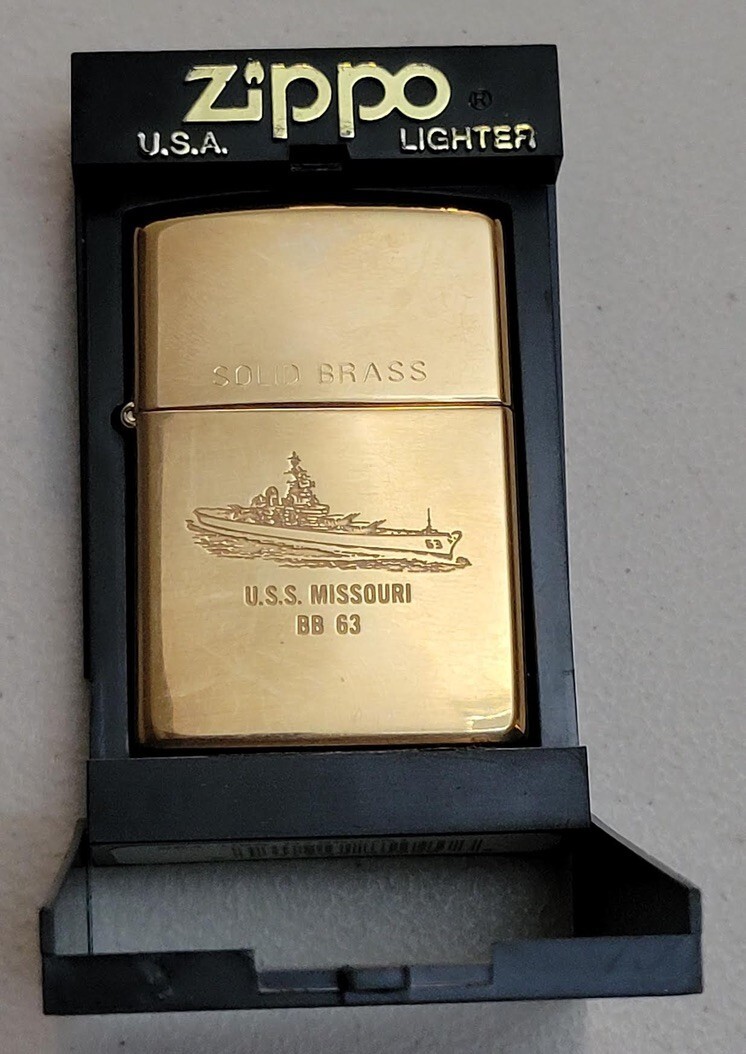 Zippo USS MISSOURI BB-63 2001 Lighter SOLID BRASS for sale online