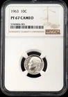 1963 Proof Roosevelt Dime certified PF 67 Cameo  by NGC!