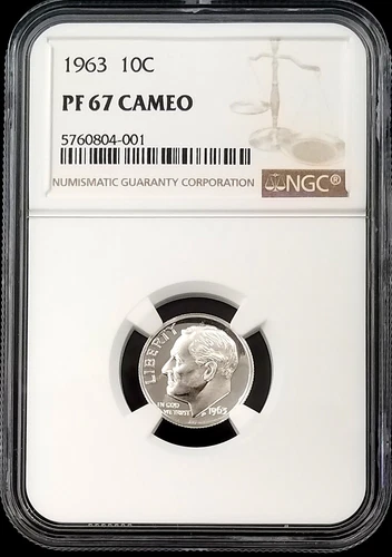 1963 Proof Roosevelt Dime certified PF 67 Cameo  by NGC!