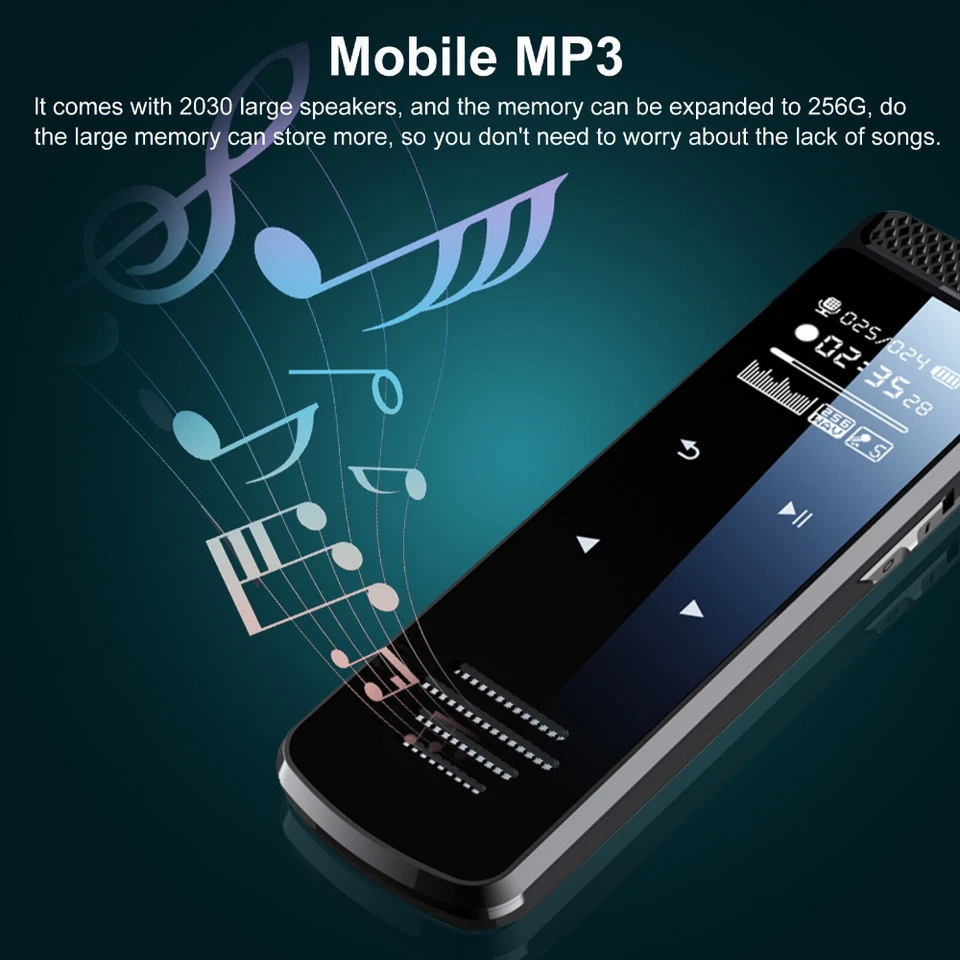 Mini HD Voice Activated Spy Digital Sound Audio Recorder MP3 Player w/Earphones - Image 4 of 4