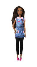 Mattel 2019 African American Barbie Doll Brown Hair Art Teacher Doll