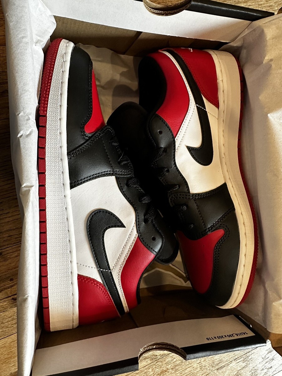 Nike Jordan Low 1 GS Bred Toe Size 7Y Brand New/DS Comes With Box
