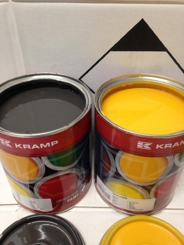 Volvo Digger Grey & Yellow Excavator Endurance Enamel Paint 1 Litre Tins - Picture 3 of 3