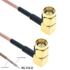 SMA Male Right Angle To SMA Male Plug 90° Connector RG316-D Double Shield Cable