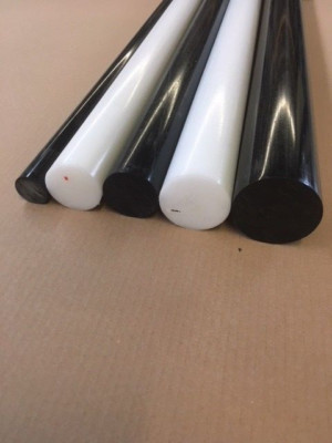 POM-C Rundstab Ø  6-150 mm Länge  1000 mm  weiß/schwarz Vollmaterial Welle Stang