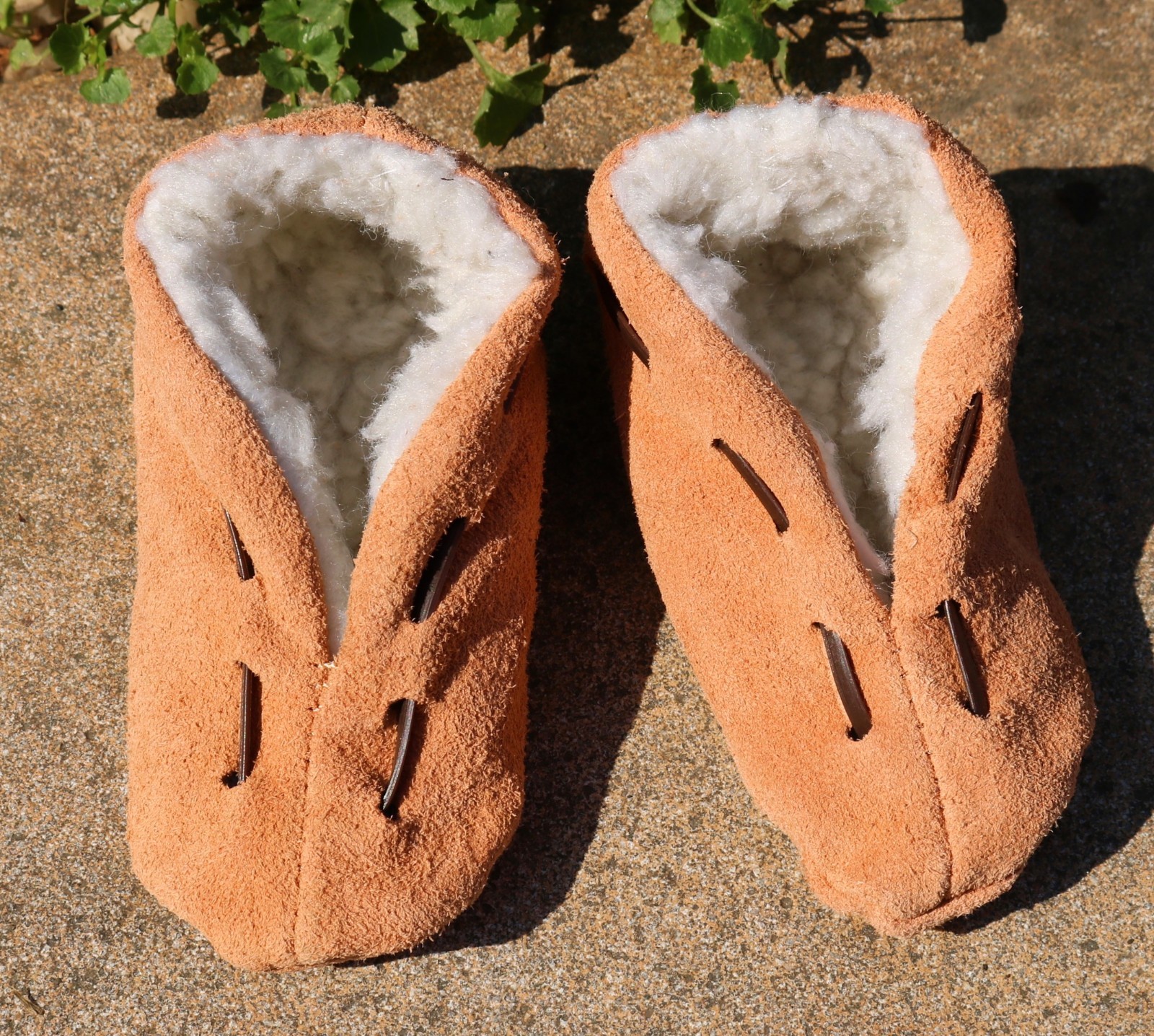 APL Ciabatta bambino numero 16 28 mocassino camoscio pelliccia web naturale pantofola invernale