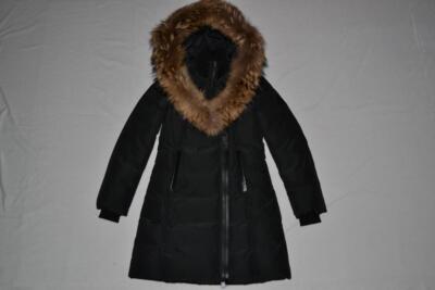 AUTHENTIC MACKAGE WOMEN KAY  LONG BLACK WINTER COAT FUR HOOD ALL SIZES NEW