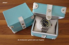 2 Stück: Leder-Klapp-Box; Uhrenbox in hellblau #PIRAT pastell Uhrenschatulle