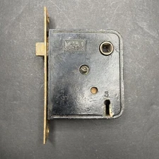 Antique c1890s Door Knob Mechanism Hardware Handle Forged Steel Victorian C08