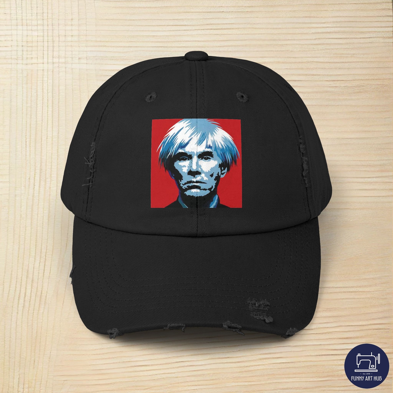 Andy Warhol Portrait Distressed Unisex Baseball Cap