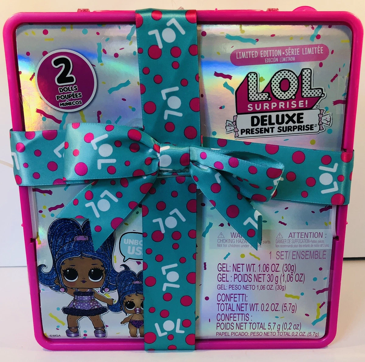 LOL Surprise Deluxe Present Surprise Series 2 Slumber Party Theme with –