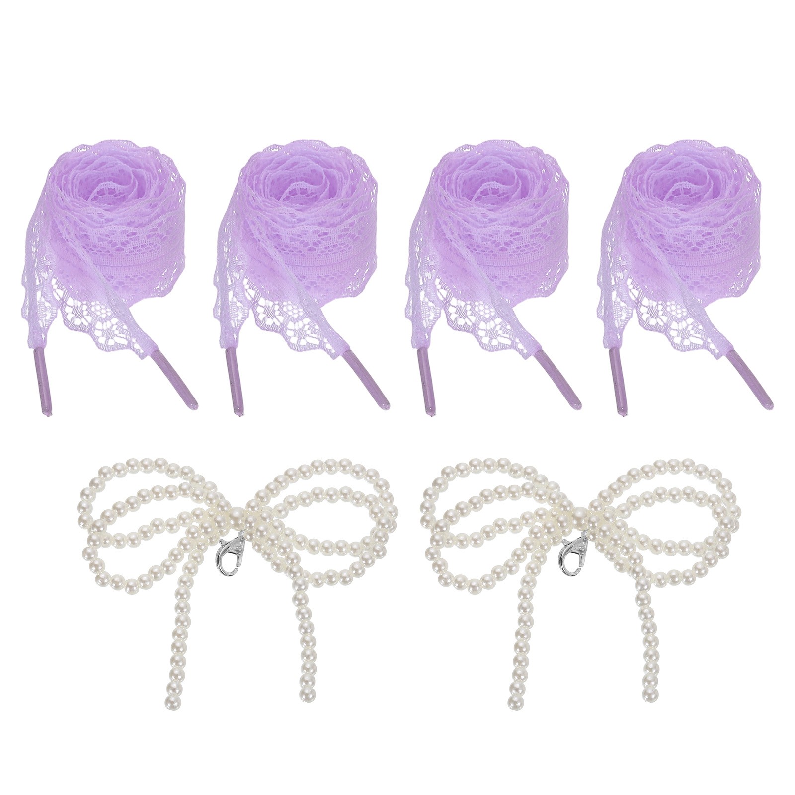 APL 2 Paia Lacci Piatti per Scarpe 2.6CM Larghezza 120CM Lunghezza Lacci per Scarpe in Pizzo Viola