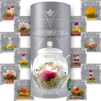 Flowering Tea - 12 Unique Varieties of Fresh Blooming Tea Flowers - Hand-Tied...