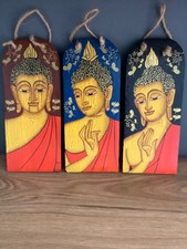 Wooden buddha wall art