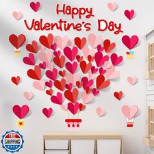Jacyan 75PCS Valentine's Day Bulletin Board Classroom Decoration 3D Heart Hot...