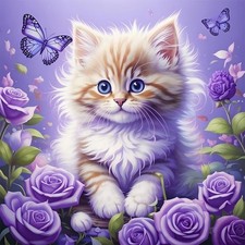 Diamond Painting Kits for Adults Cat, Animal Round Full Drill Diamond Art Kit...