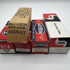 Vintage Vacuum Radio Tubes Assorted Sizes RCA Lindal Raytheon Standard 6s Lot 5
