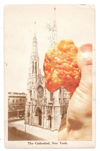 Mail Art David Greenberger "Comparing" original collaged postcard 2026